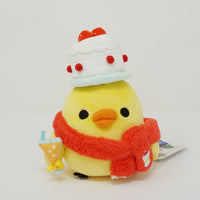 2016 Kiiroitori with Christmas Cake Hat and Scarf Plush Rilakkuma Store Limited - Christmas - Rilakkuma