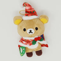 2014 Rilakkuma Store Limited Holly & Wreath Plaid Rilakkuma Keychain - Christmas - Rilakkuma