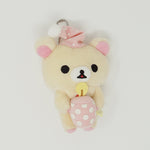 2009 Pink Pajamas Korilakkuma Plush Keychain - Good Night Rilakkuma
