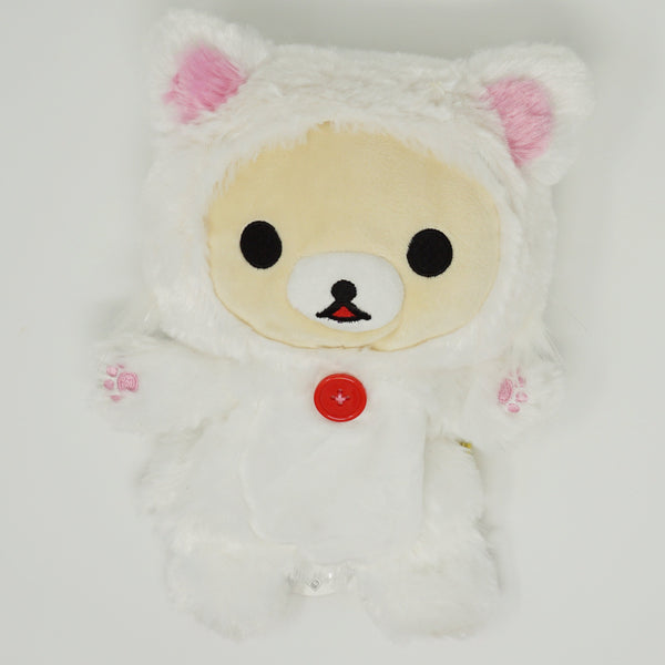 2016 Korilakkuma White Cat Prize Toy Plush Puppet - Rilakkuma Relaxing Cat Theme