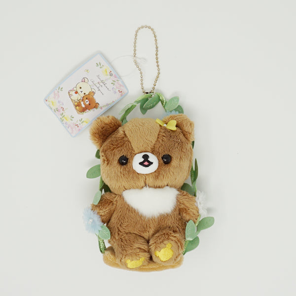 2019 Chairoikoguma on Floral Swing Plush Keychain - Korilakkuma meets Chairoikoguma Theme Rilakkuma - San-X