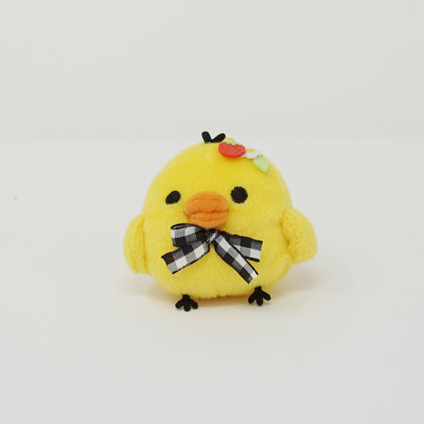 2015 Kiiroitori with Gingham Bow Prize Toy Plush Keychain - Paris Strawberry Theme - Rilakkuma