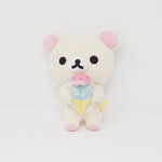 2010 Korilakkuma with Ice Cream Cone Plush - Happy Rainbow Rilakkuma 7th Anniversary Prize