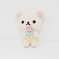 2010 Korilakkuma with Ice Cream Cone Plush - Happy Rainbow Rilakkuma 7th Anniversary Prize