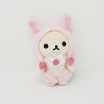 2015 Korilakkuma with Bunny Ears and Strawberries Plush - Everyone is a Strawberry Rilakkuma