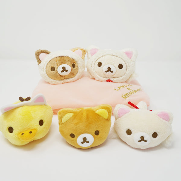 Rilakkuma, Korilakkuma and Kiiroitori Cat Mochi Petan Plush Set - Relaxing Cat Theme Lawson Loppi Limited Rilakkuma
