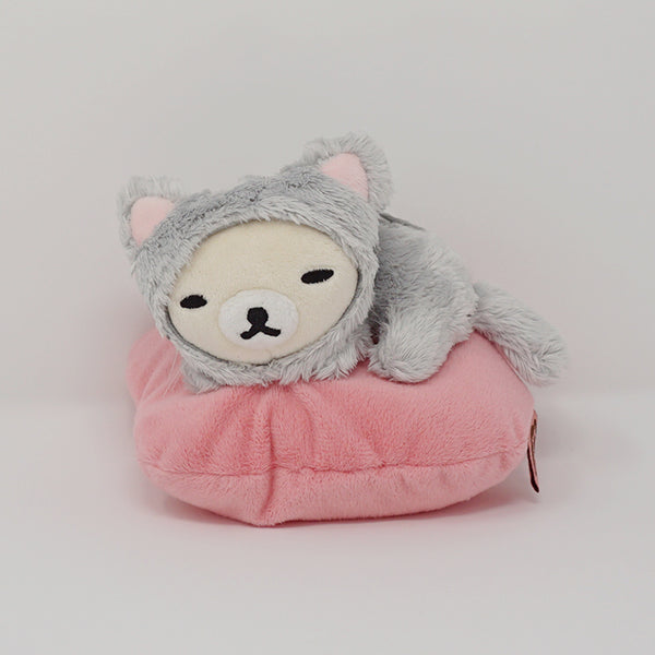 2014 Korilakkuma Grey Cat Costume with Pink Cushion (Loft Limited) Plush - Cat Theme (No Tags)