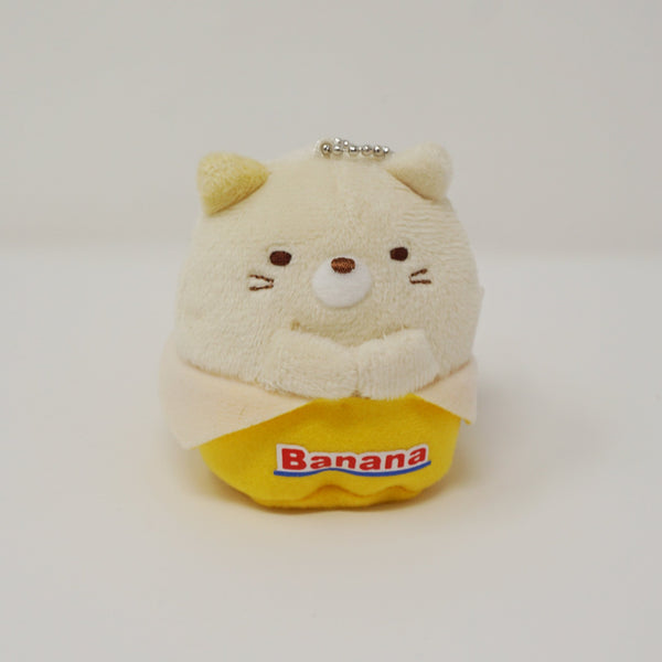 Banana Neko Prize Plush Keychain - Sumikkogurashi Fruits Design