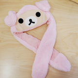 (No Tags) Pink Rilakkuma Bunny Hat with Moving Ears  - Rilakkuma Prize Goods - San-X