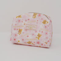 2018 Pastel Pink Zipper Pouch - Sakura Rilakkuma Cherry Blossom