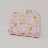 2018 Pastel Pink Zipper Pouch - Sakura Rilakkuma Cherry Blossom