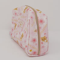 2018 Pastel Pink Zipper Pouch - Sakura Rilakkuma Cherry Blossom