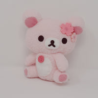 Fuzzy Rilakkuma Sitting Plush - Sakura (Cherry Blossom) Rilakkuma (No Tags)