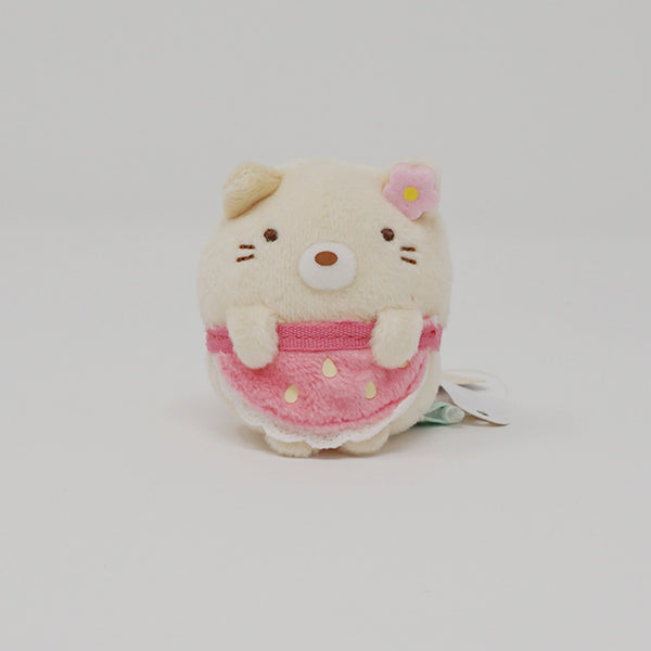 Neko with Strawberry Apron Tenori Plush - Strawberry Fair Sumikkogurashi