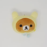 Rilakkuma in Yellow Bunny Ears Face Plush Prize Keychain - Rilakkuma Bunny