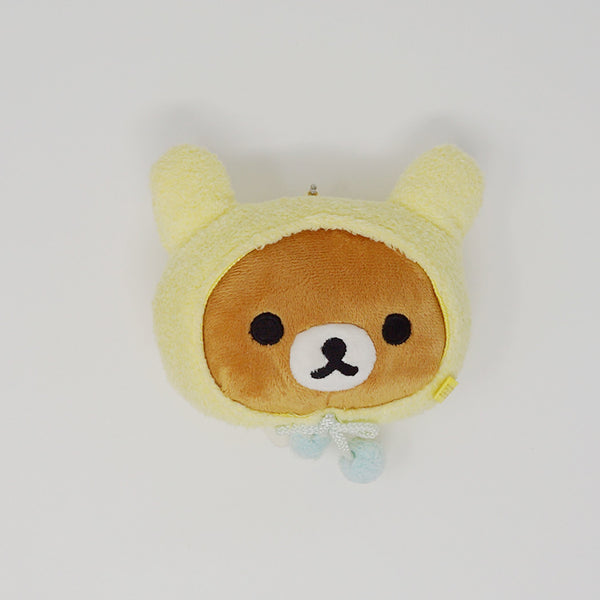 Rilakkuma in Yellow Bunny Ears Face Plush Prize Keychain - Rilakkuma Bunny