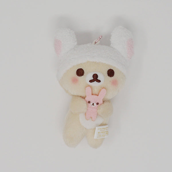 2017 Blushing Korilakkuma with Bunny Prize Plush Keychain - Rilakkuma Bunny