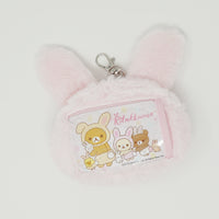 2019 Fuzzy Korilakkuma Plush Bear Pass Case Pouch Keychain - Bunny Rilakkuma - San-X