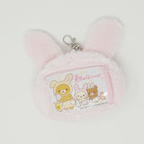 2019 Fuzzy Korilakkuma Plush Bear Pass Case Pouch Keychain - Bunny Rilakkuma - San-X