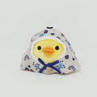 (No Tags) 2014 Blue Poncho Kiiroitori Plush - Textile Pattern Rilakkuma Store Limited