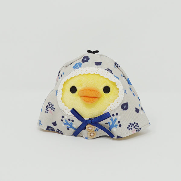 (No Tags) 2014 Blue Poncho Kiiroitori Plush - Textile Pattern Rilakkuma Store Limited