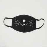 Black Cat Cotton Mask  - Daiso
