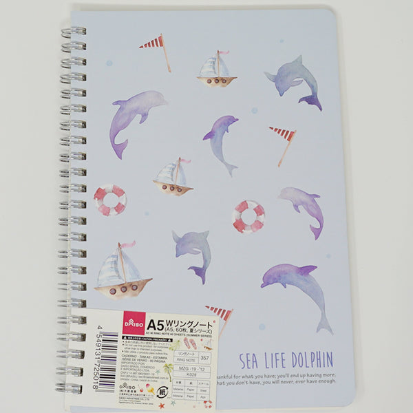 Sea Life A5 Ruled Notebook  - Daiso