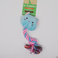 Blue Cat Animal Rope Pet Toy Plush  - Daiso