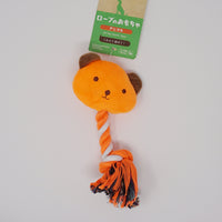 Orange Bear Animal Rope Pet Toy Plush  - Daiso