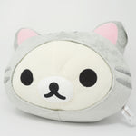 Grey Cat Face Korilakkuma Cushion Plush - Neko Rilakkuma