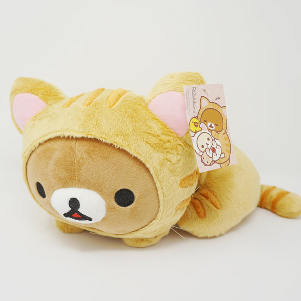 Orange Tiger Cat Lying Rilakkuma 13.5 inch Laydown Plush - Neko Rilakkuma