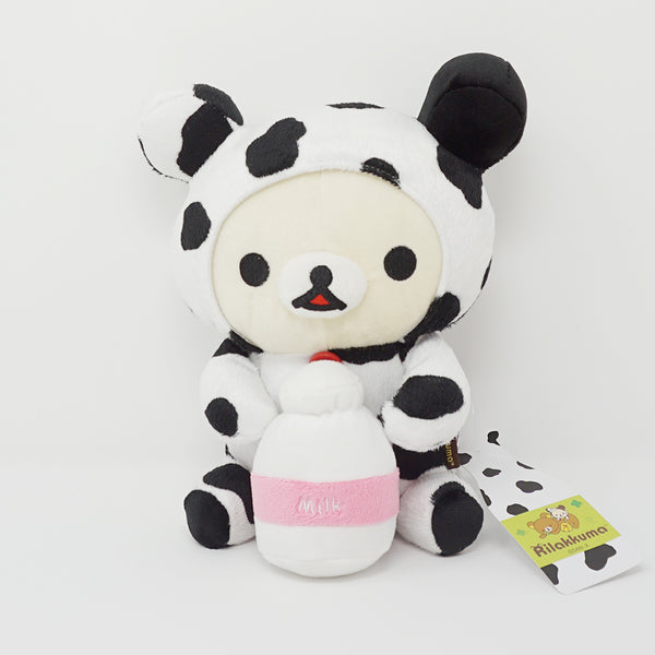 Korilakkuma Sitting Cow with Milk Plush - Rolling Around Outside Rilakkuma San-X