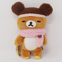Rilakkuma in Warm Pink Scarf Prize Toy Plush - Warm Plush