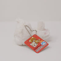 2015 Fuzzy Korilakkuma White Cat Neko Lying Prize Toy Plush Keychain