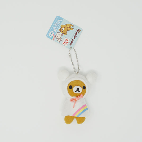 2014 Rainbow Rilakkuma Hood Prize Plush Keychain - Teru Teru Mascot