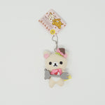 2013 Korilakkuma with Strawberry and Bow Plush Keychain - Rilakkuma Chocolate Fondue
