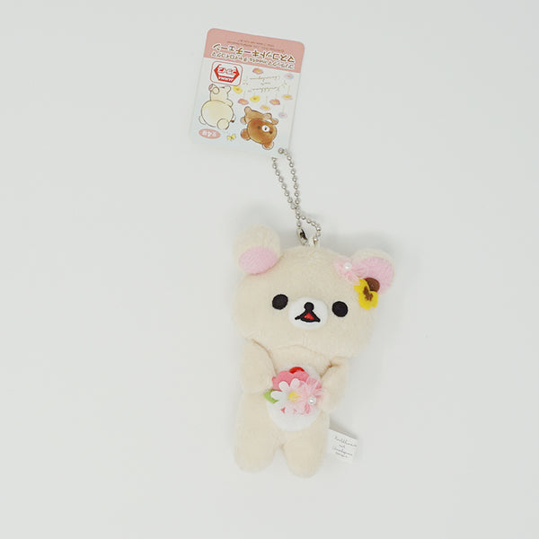2017 Korilakkuma Floral Standing Plush Keychain - Korilakkuma Meets Chairoikoguma