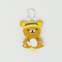 2011 Rilakkuma Bee Eyes Closed Prize Toy Plush Keychain - Rilakkuma Meets Honey