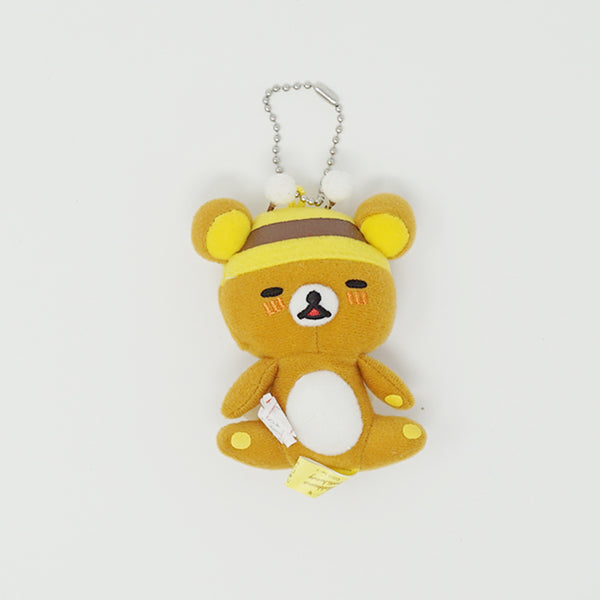 2011 Rilakkuma Bee Eyes Closed Prize Toy Plush Keychain - Rilakkuma Meets Honey