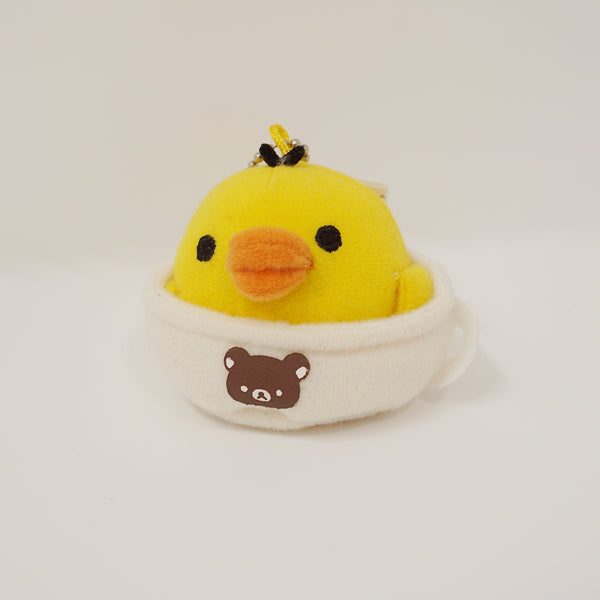 2011 Small Kiiroitori in Mug Prize Plush Keychain - Rilakkuma Chocolate & Coffee