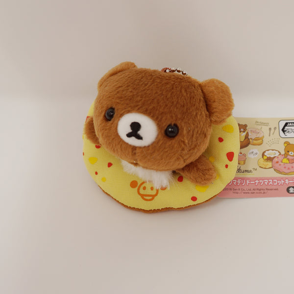 2018 Chairoikoguma in Donut Prize Plush Keychain - Rilakkuma Deli