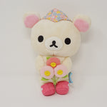 2012 Korilakkuma with Flower Bouquet Plush - Rilakkuma Happy Picnic Theme - San-X