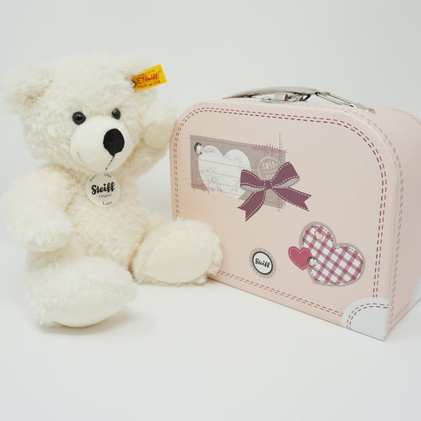Pastel Lotte Teddy Bear Pink Suitcase Set Plush - Steiff