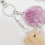 Samantha Teddy Bear Lavendar Swarovski Pendant Keychain - Steiff Selection