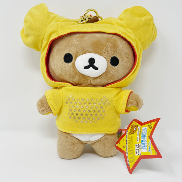 2013 Rilakkuma with Yellow Hoodie Plush Keychain - Colorful Rilakkuma Theme - San-X