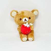 2018 Fuzzy Rilakkuma with Strawberry Plush - Rilakkuma Strawberry Party Theme San-X (No Tags)