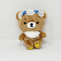 2017 Chairoikoguma with Blue Flower Crown Plush - Korilakkuma Meets Chairoikoguma Theme - Rilakkuma - San-X