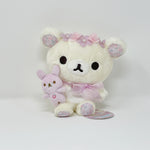 2016 Purple Sitting Korilakkuma with Bunny and Floral Crown Plush  - Rilakkuma Store Limited - San-X