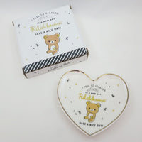Black and White Heart Jewelry Dish - Rilakkuma Style Theme