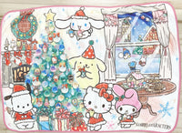 (No Tags) Christmas Sanrio Friends Blanket - Hello Kitty Pom Pom Purin Cinnamoroll My Melody - Sanrio